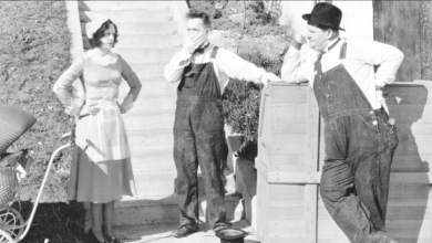 Photo of Stairway to Heaven. Laurel and Hardy in “The Music Box” (1932).
